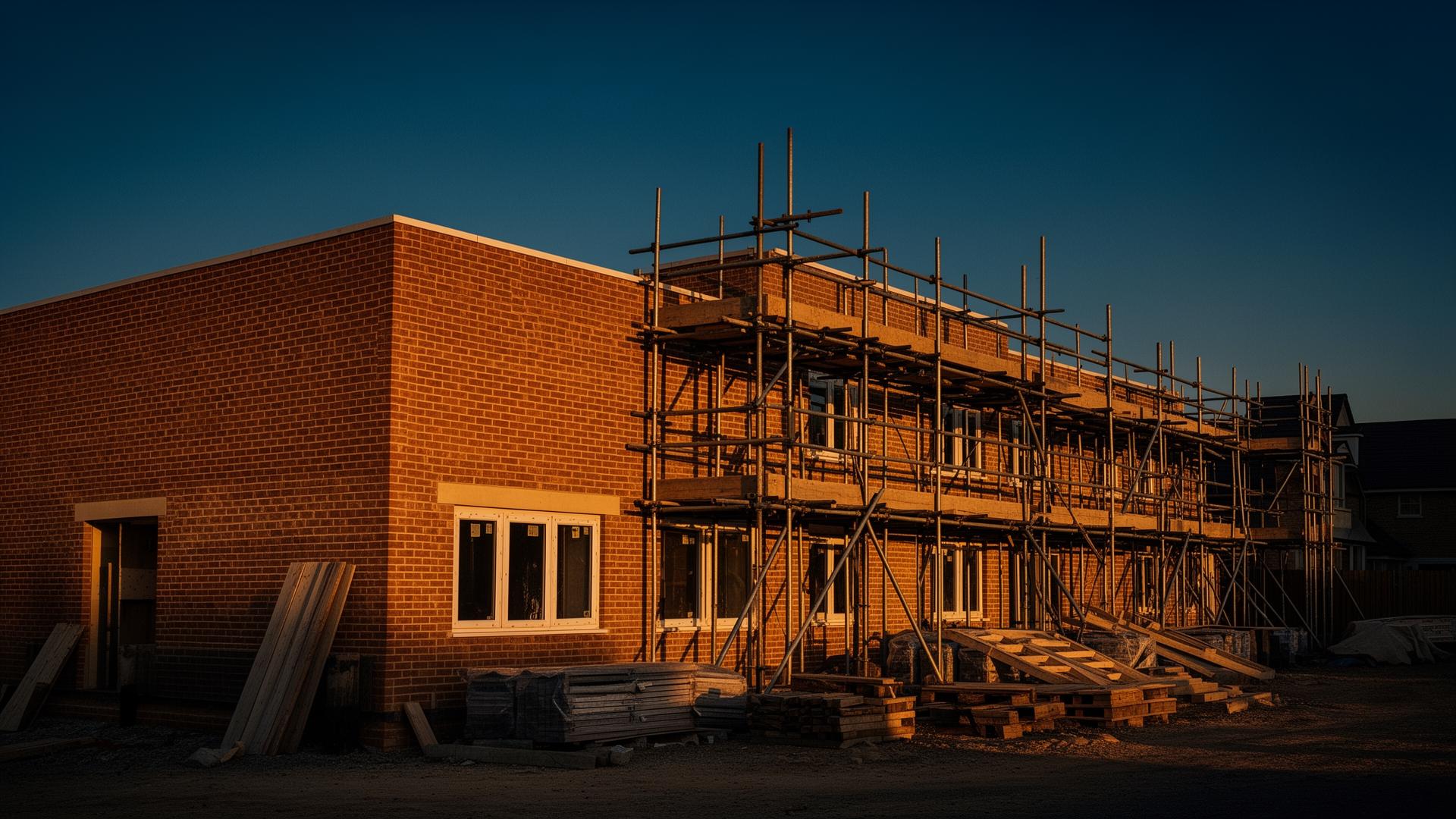 Eccleson Construction site at golden hour
